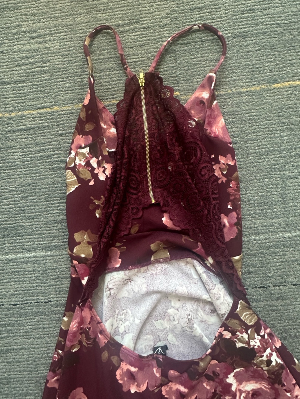 Windsor Burgundy Floral High-Low Dress - Picture 4 of 4